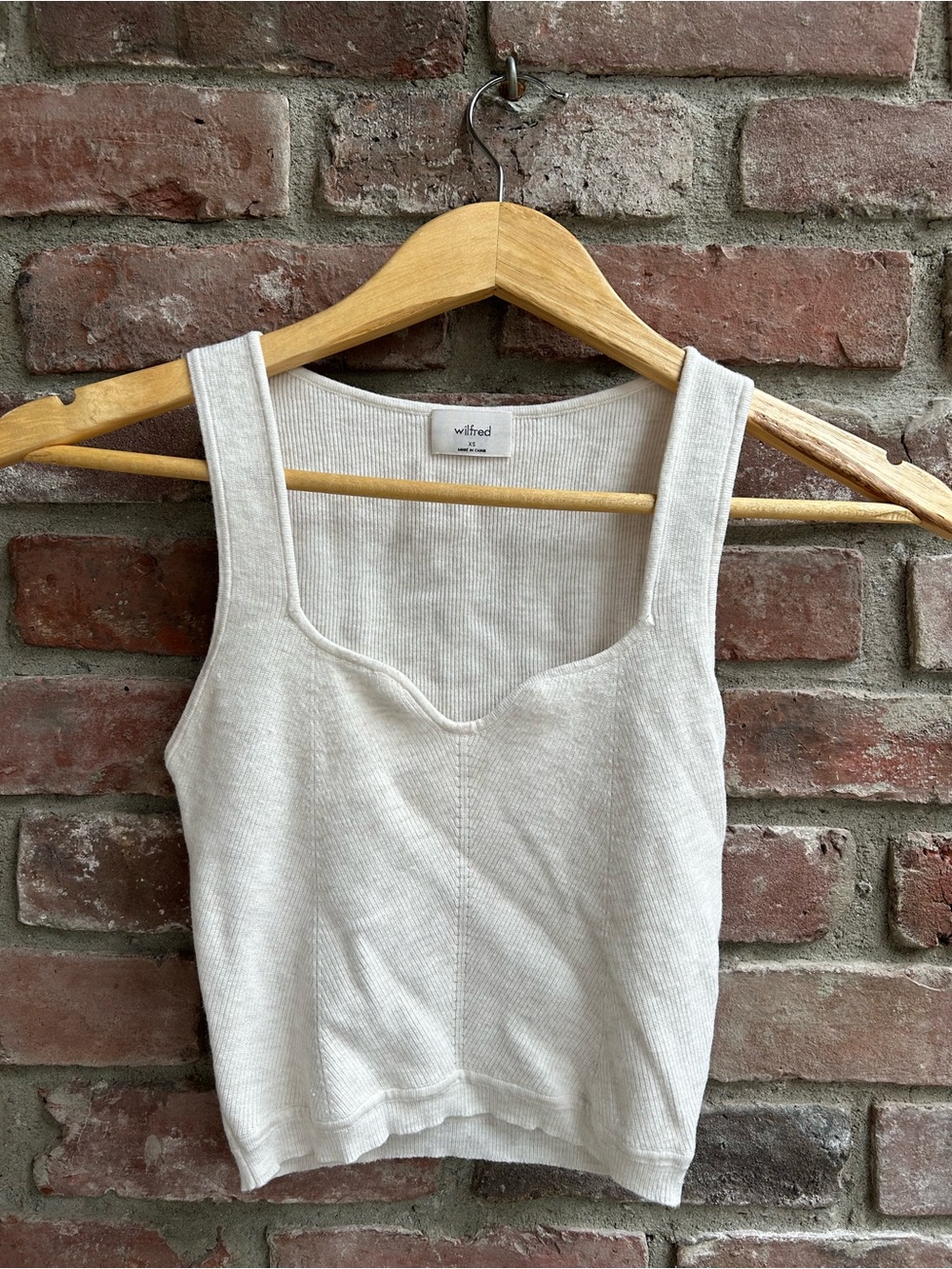 Wilfred Cream Ribbed knit Tank Top